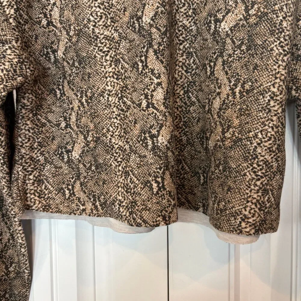 Zara Neutral Snakeskin Crop Top Size‎ Small